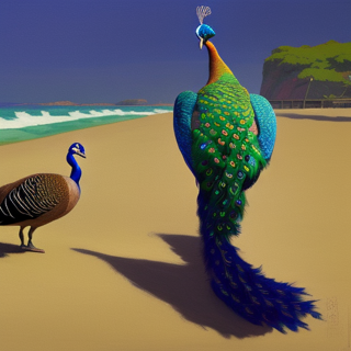 Listia Digital Collectible: Peacock on the beach