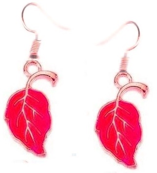 GP RED LEAF EARRINGS #6 (PLEASE READ DESCRIPTION