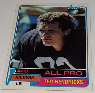 ♨️♨️ 1981 Topps Ted Hendricks Football card # 200 Oakland Raiders HOF ♨️♨️  AFC All Pro