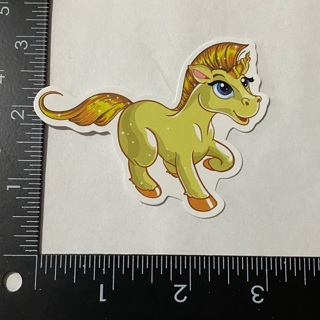Golden yellow unicorn horse large sticker decal new 