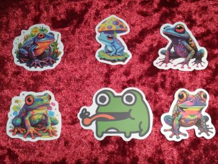 6- "FANTASTIC FROGS" STICKERS ( 1 Free Sticker with Win!)