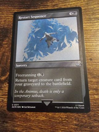 Magic the gathering mtg Restart Sequence etched foil card Assassins Creed