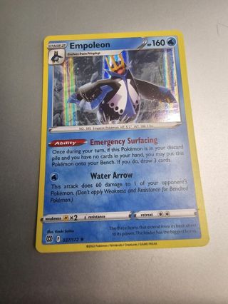 Pokemon Empoleon holo rare card 037/172