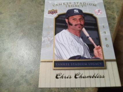 2008 UPPER DECK LEGACY NEW YORK YANKEES STADIUM CERTIFIED CHRIS CHAMBLISS BASEBALL CARD# 50