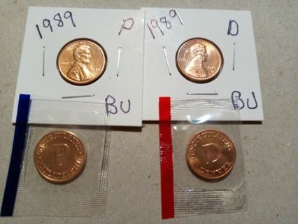 1989- P-D ,(BU) PENNY'S.. AND BONUS P-D MINT TOKENS. HIGH BIDDER WINS