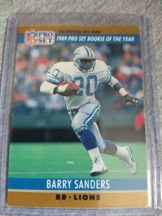 Barry Sanders Rookie of The Year Card 90 Pro Set