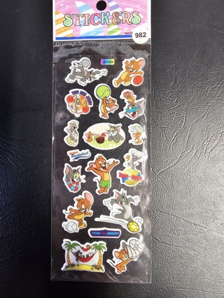 1 sheet tom and jerry puffy stickers