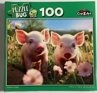 PUZZLE  BUG~PINKALICIOUS PIGGIES~100 PIECES~FREE SHIPPING!