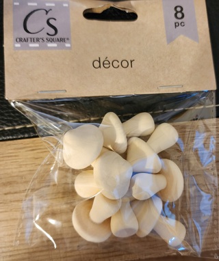NEW - Crafter's Square - Wood Mushroom Decor - 8 pieces