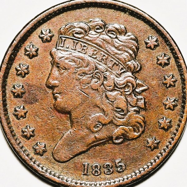 Free 1835 Half Cent Circulated Slight Wear Classic Head Insured free-1835-half-cent-circulated-slight-wear-classic-head-insured