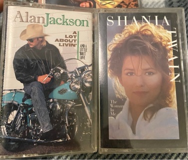 2 Cassettes!! Alan Jackson & Shania Twain! 