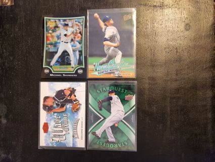 4 card Mariners lot, rookie, inserts, parallel