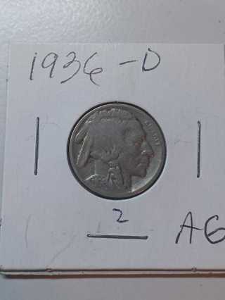 1936-D Buffalo Nickel! 37.2