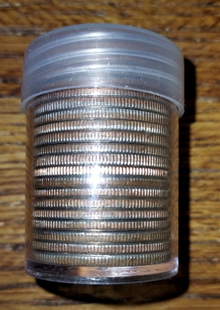 $10 TUBE OF 20 CIRCULATED (JFK) KENNEDY HALF DOLLARS NO JUNK