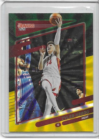 Tyler Herro 2021-22 Donruss Holo Green & Yellow Laser #114