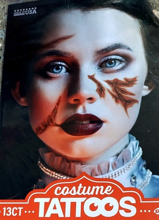 HALLOWEEN COSTUME FACE TATTOOS STYLE 12