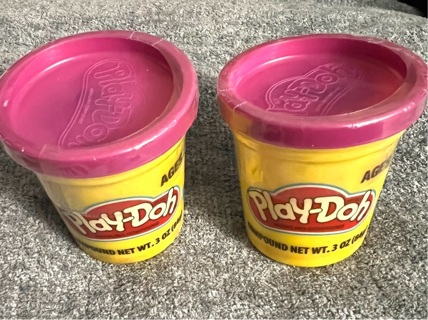 Brand New:  TWO 3 Ounce Tubs of Play Doh.  For Ages 3 and up