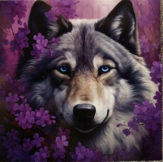 Purple Wolf - 3 x 4” MAGNET - GIN ONLY