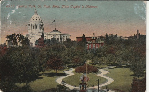 Vintage Used Postcard: d: Central Park, St Paul, MN