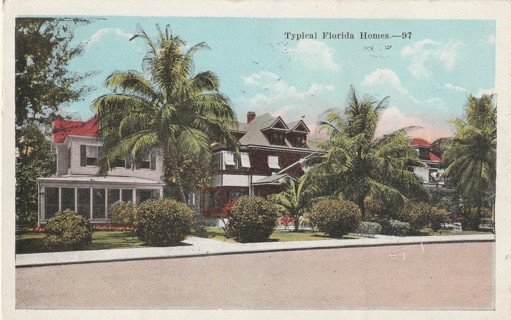 Vintage Used Postcard: (m): 1924 Typical Florida Home