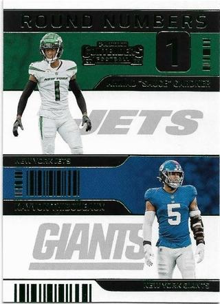 2022 CONTENDERS AHMAD GARDNER / KAYVON THIBODEAUX GREEN PARALLEL ROUND NUMBERS INSERT CARD