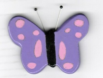 wooden & metal butterfly magnet