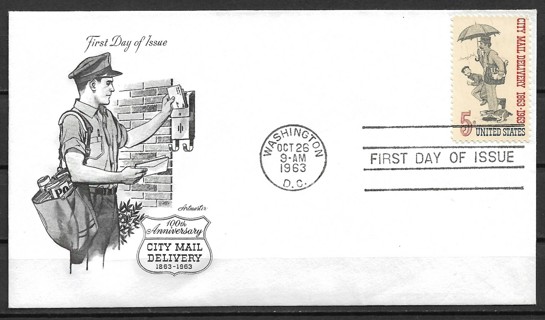 1963 Sc1238 City Mail Delivery System FDC