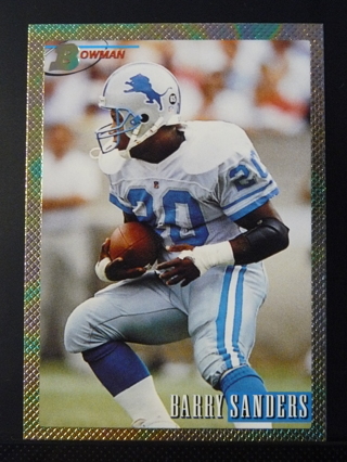 1993 Bowman #140 Barry Sanders Rainbow Foil (Detroit Lions)