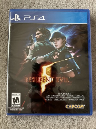 Brand New Resident Evil 5 Playstation 4 PS4 Video Game