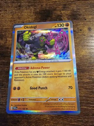 Pokemon Okidogi holo rare card 111/167