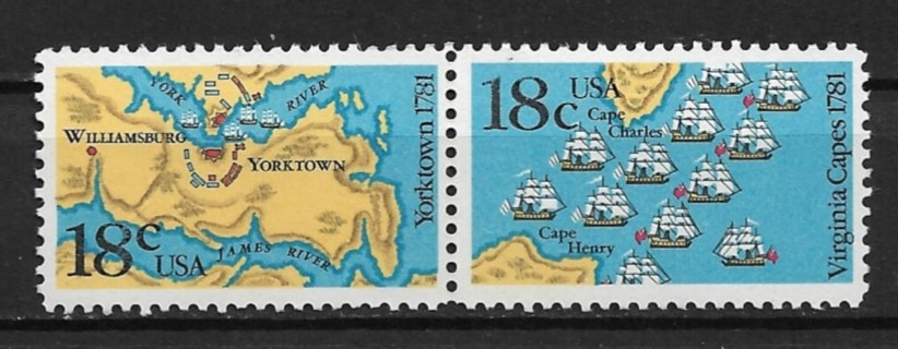 1981 Sc1937-8 18¢ Yorktown & VA Capes MNH se-tenant of 2