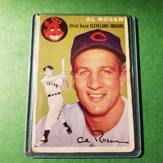 1954 - TOPPS LOW GRADE FILLER BASEBALL - CARD NO. 15 - AL ROSEN - INDIANS - BV= $25