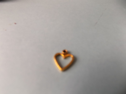 Goldtone hollow heart charm # 2  1/2 inch