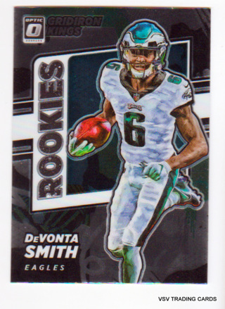 DeVoanta Smith, 2021 Panini Donruss Optic Gridiron Kings ROOKIE Card #RGK5, Philadelphia Eagles (LB8