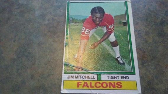 1974 TOPPS JIM MITCHELL ATLANTA FALCONS FOOTBALL CARD# 107