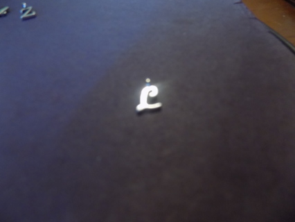 Silvertone cursive letter L charm # 2