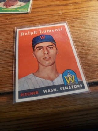 1958 Topps Baseball #369 Ralph Lumenti Washington Senators