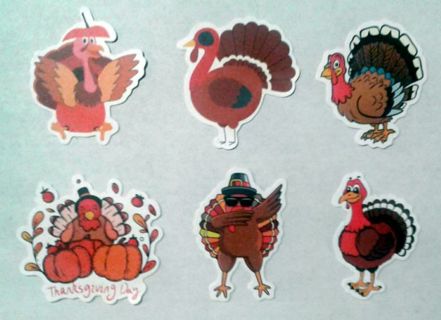 Six Thanksgiving Day Turkey Stickers #2