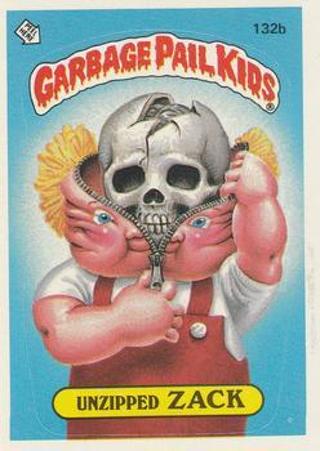 1986 Topps Garbage Pail Kids Series 4 Unzipped Zack #132b