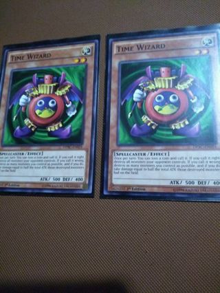 YUGIOH time wizard x2 cards