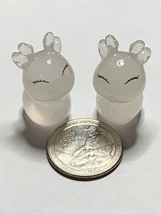 DEER FIGURES~#1~WHITE~SET OF 2~GLOW IN THE DARK~FREE SHIPPING!