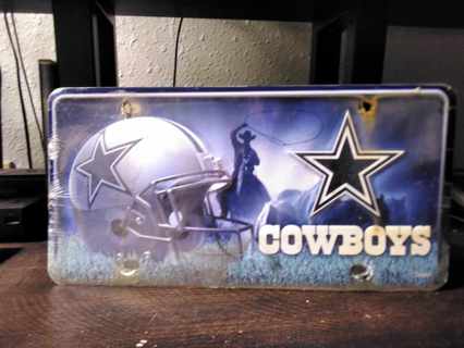 Vanity Plate DALLAS COWBOYS FOOTBALL (New* In OFFICIAL NFL shrink wrap!) HOLOGRAM TAG ON BACK.
