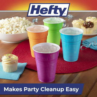 ♥️♥️Hefty Everyday Disposable Plastic Cups, Assorted Colors, 16 oz, 100 count♥️♥️