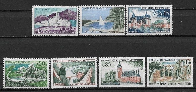 1961 France Sc1007-13 complete Tourism set of 7 MNH