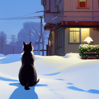 Listia Digital Collectible: Cat Sitting In Snow