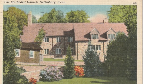 Vintage Used Postcard: 1951 Methodist Church, Gatlinburg, TN