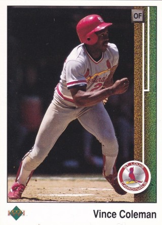 Vince Coleman 1989 Upper Deck St. Louis Cardinals
