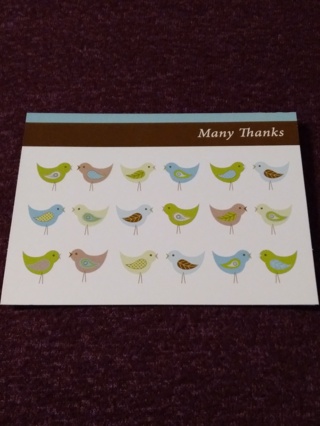 Many Thanks Notecard - Birds