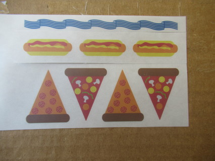 RUB-ON TRANSFERS.   NEW!    PIZZA & HOT DOGS Themed