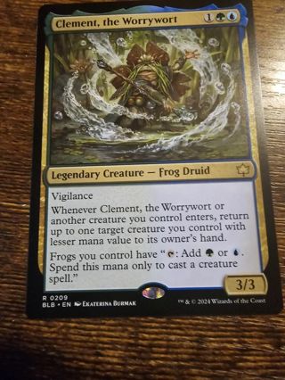 Magic the gathering mtg Clement the Worrywort rare card Bloomburrow